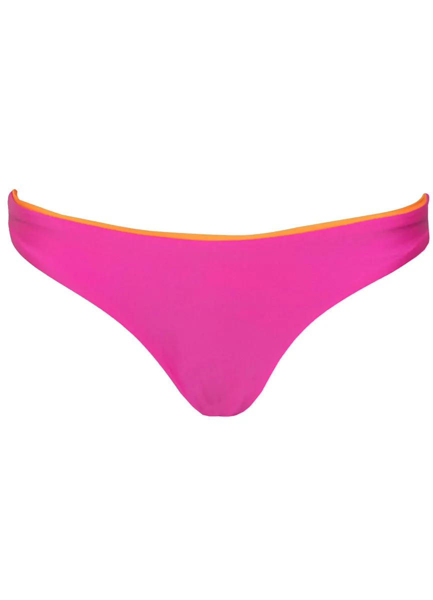 Maaji Poppy Pink Iconic Regular Rise Thin Side Bikini Bottom Maaji
