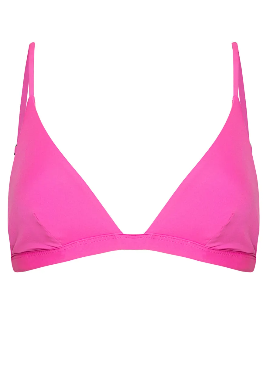 Maaji Poppy Pink Ivy Fixed Triangle Bikini Top Maaji