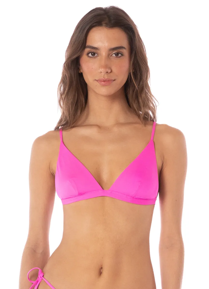 Maaji Poppy Pink Ivy Fixed Triangle Bikini Top Maaji