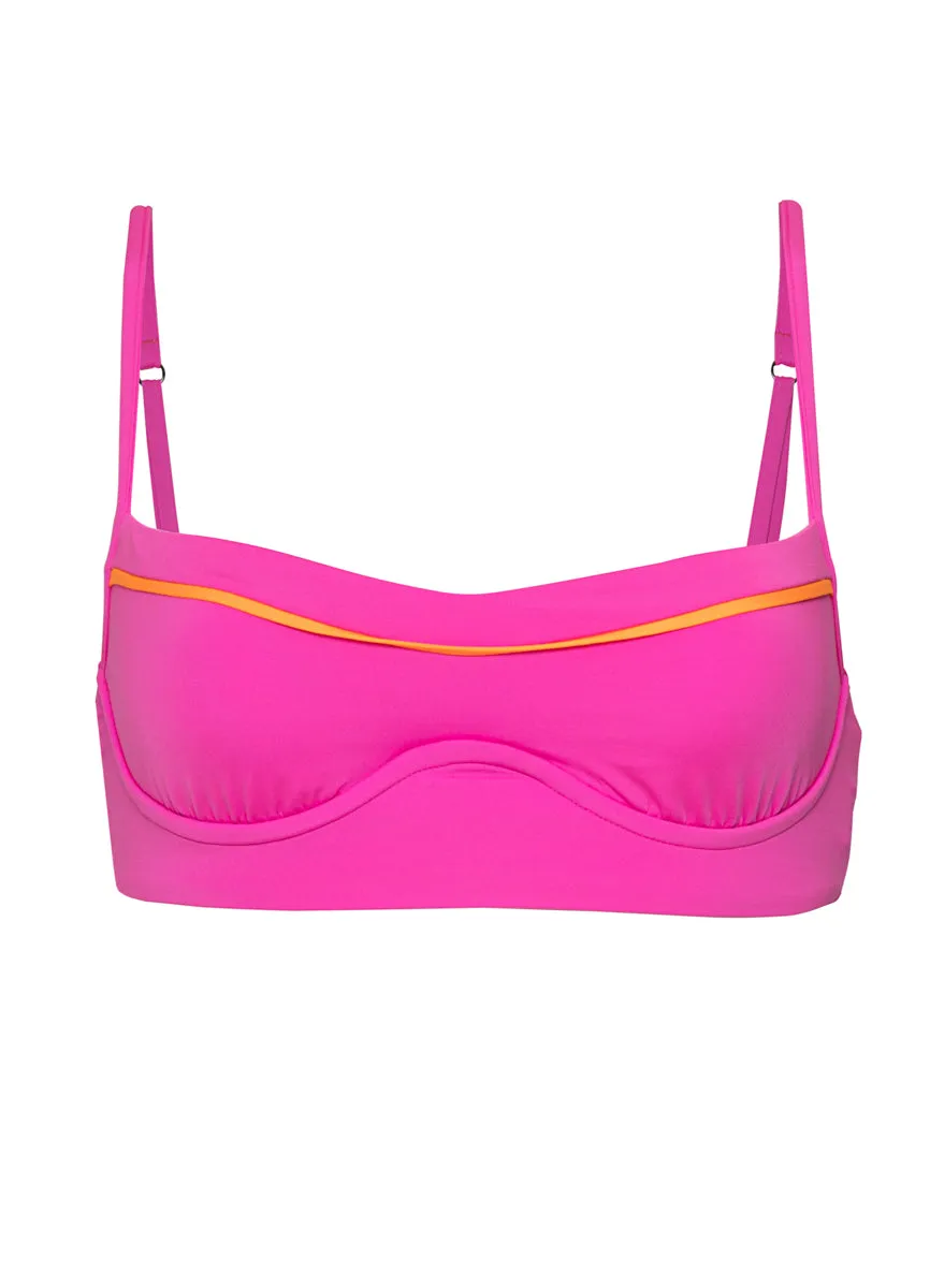 Maaji Poppy Pink Shore Unmolded Underwire Bikini Top Maaji
