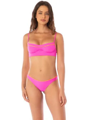 Maaji Poppy Pink Shore Unmolded Underwire Bikini Top Maaji