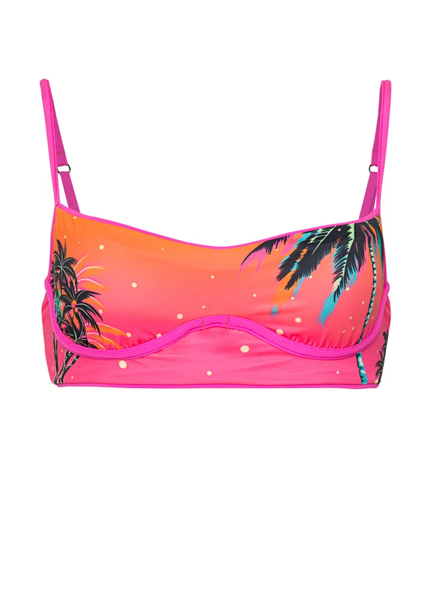 Maaji Poppy Pink Shore Unmolded Underwire Bikini Top Maaji