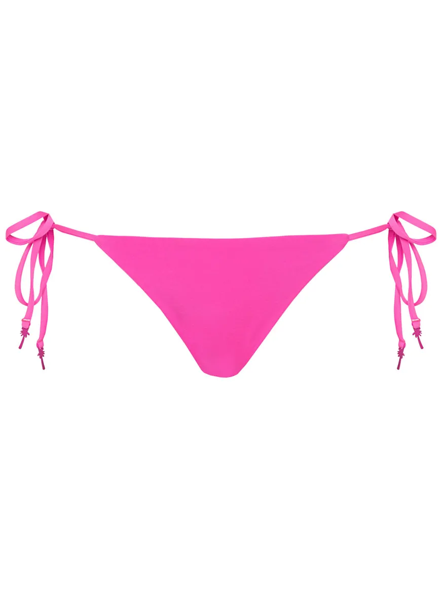 Maaji Poppy Pink Sunning Low Rise Tie Side Bikini Bottom Maaji