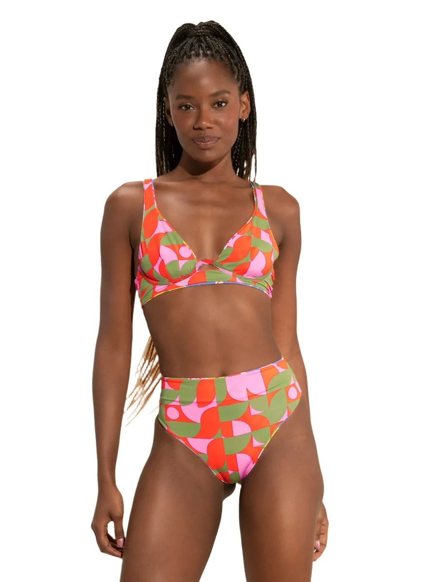 Maaji Pristine Flower Suzy Q High Rise/High Leg Bikini Bottom Maaji