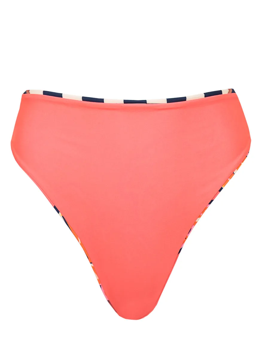 Maaji Racing Palms Opal High Rise Classic Bikini Bottom Maaji