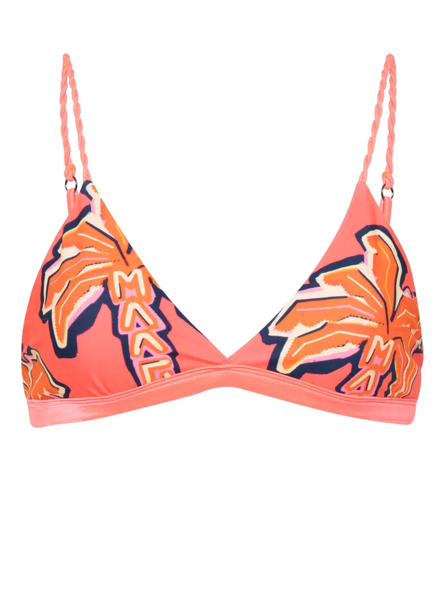 Maaji Racing Palms Rasha Fixed Triangle Bikini Top Maaji