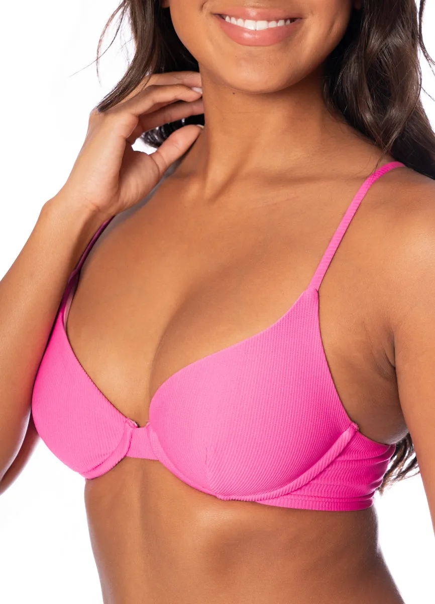 Maaji Radiant Pink Dainty Unmolded Underwire Bikini Top Maaji