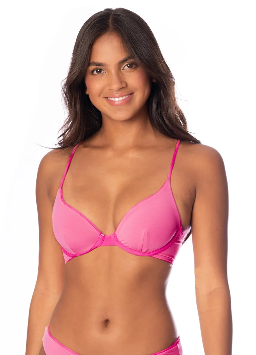 Maaji Radiant Pink Dainty Unmolded Underwire Bikini Top Maaji