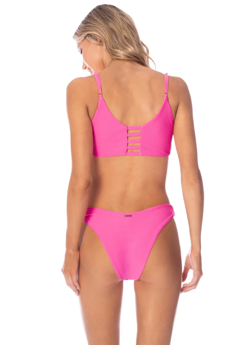 Maaji Radiant Pink Splendour Regular Rise Thin Side Bikini Bottom Maaji