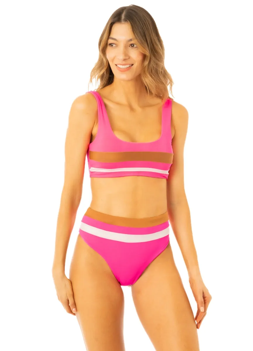 Maaji Radiant Pink Suzy Babe High Rise Bikini Bottom Maaji