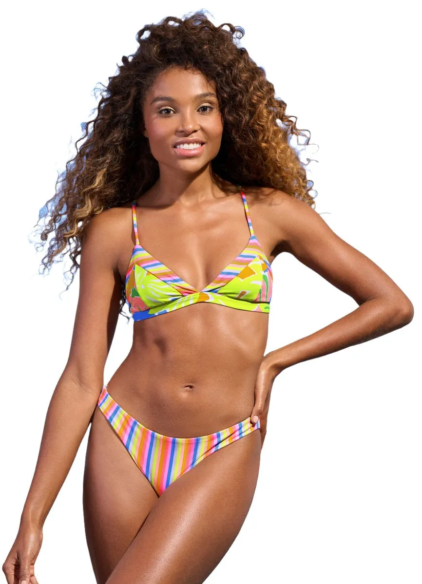 Maaji Rainbow Stripe Affair Fixed Triangle Bikini Top Maaji