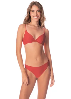 Maaji Red Camelia Dainty Unmolded Underwire Bikini Top Maaji