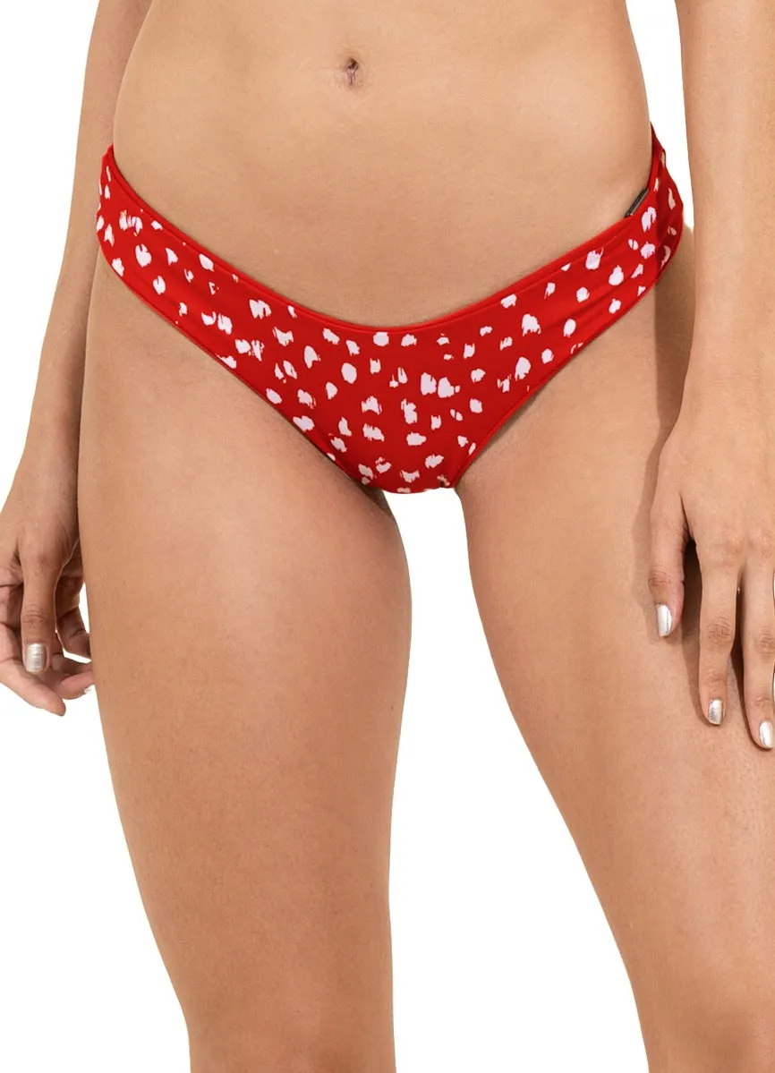 Maaji Red Camelia Journey Double V Bikini Bottom Maaji