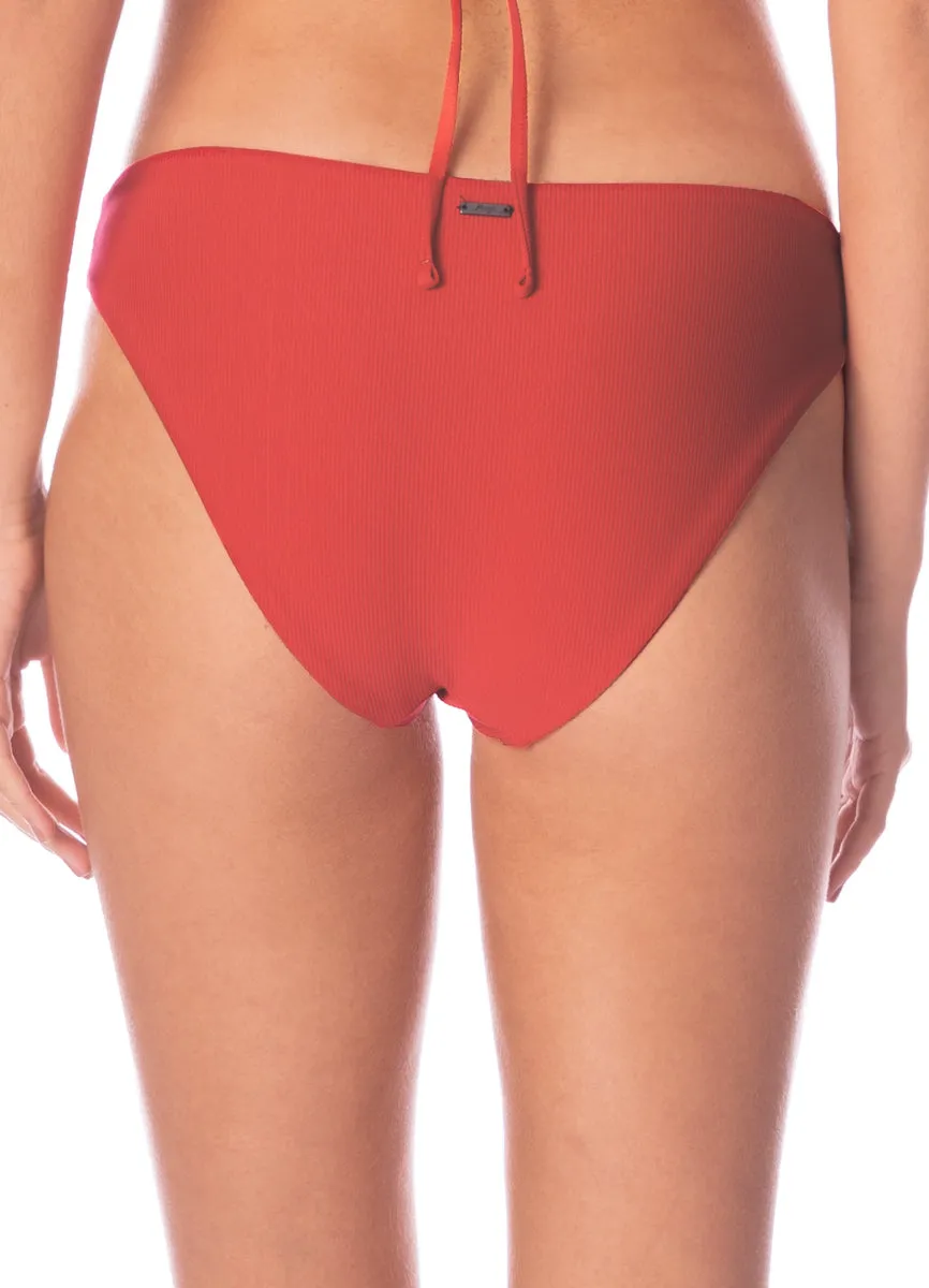 Maaji Red Camelia Sublimity Regular Rise Classic Bikini Bottom Maaji