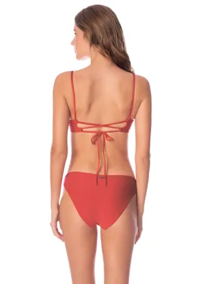 Maaji Red Camelia Sublimity Regular Rise Classic Bikini Bottom Maaji