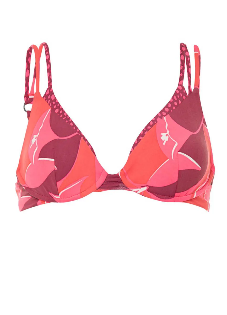 Maaji Red Foliage Giorgia Unmolded Underwire Bikini Top Maaji
