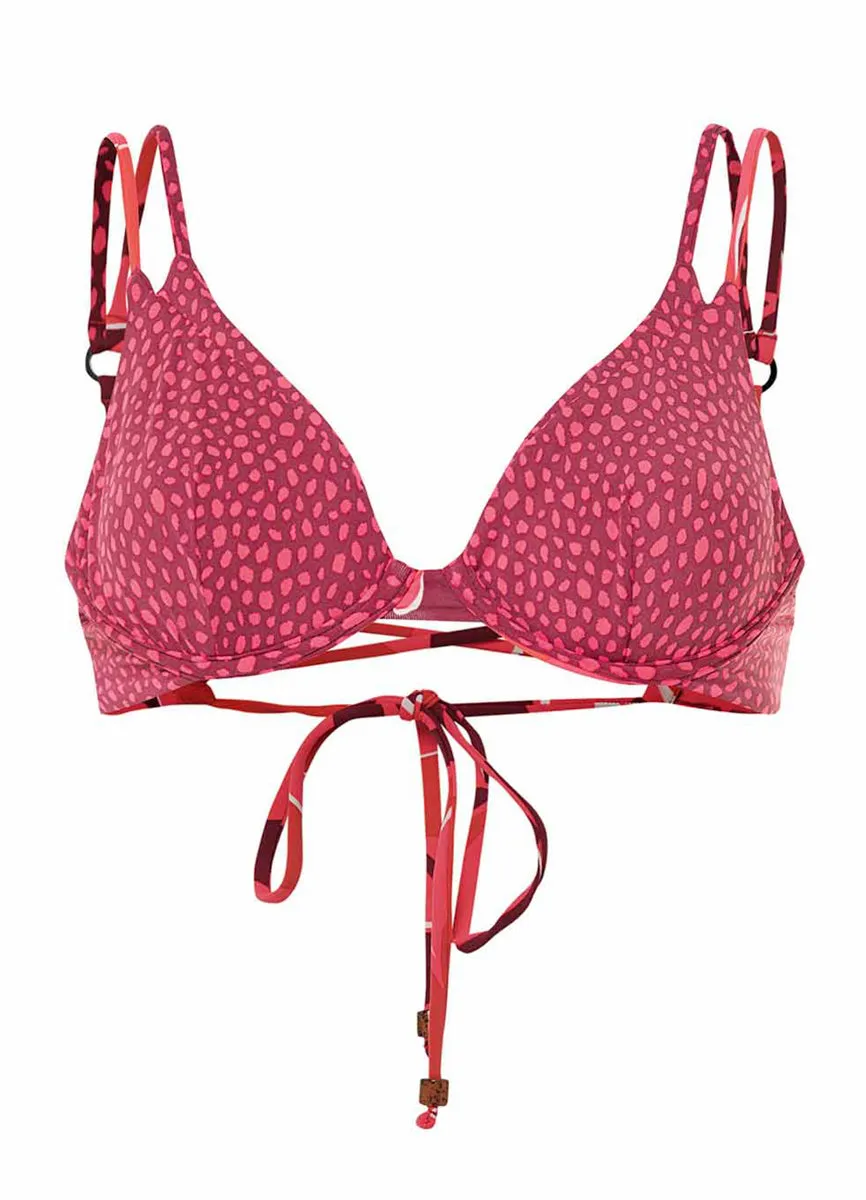 Maaji Red Foliage Giorgia Unmolded Underwire Bikini Top Maaji