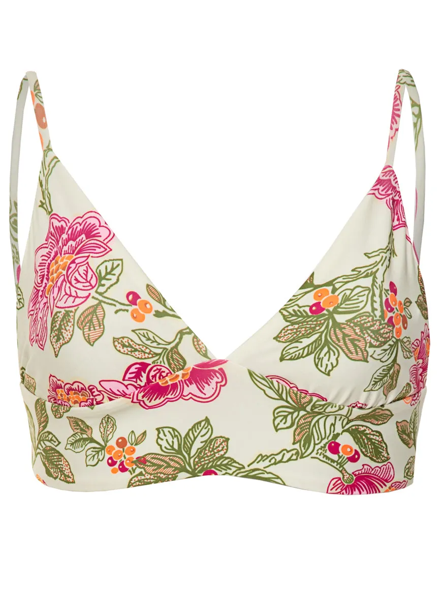 Maaji Retro Bloom Copilot Long Line Triangle Bikini Top Maaji