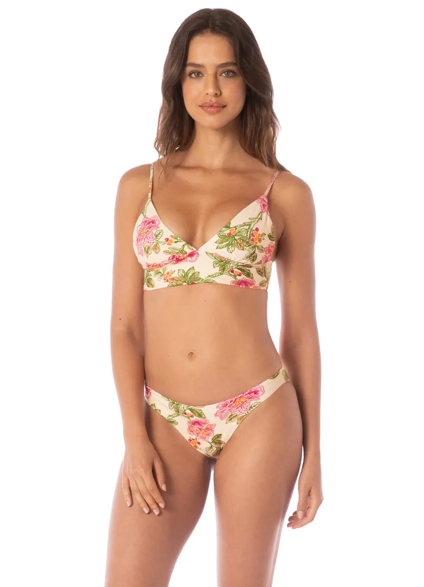 Maaji Retro Bloom Copilot Long Line Triangle Bikini Top Maaji