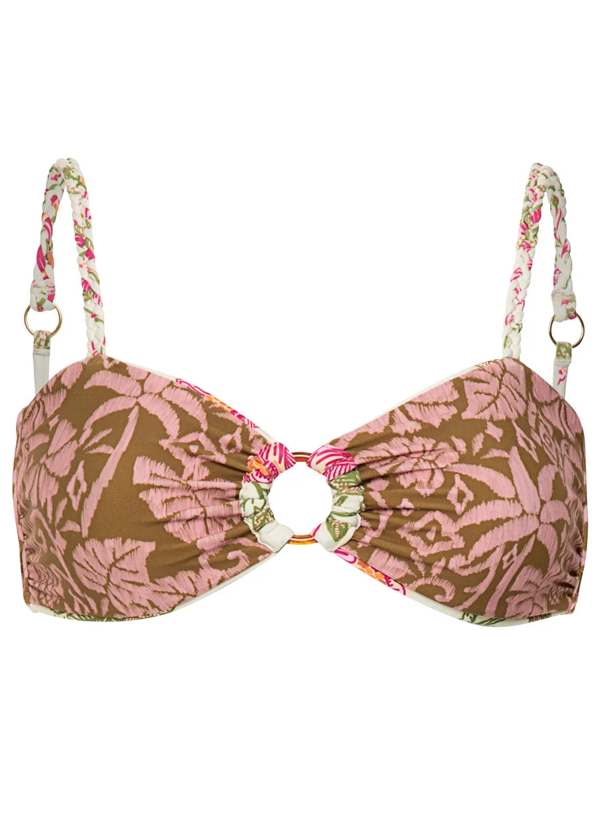 Maaji Retro Bloom Pomona Ring Front Bralette Bikini Top Maaji