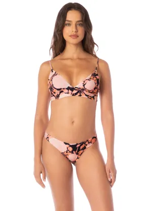 Maaji Rose Petals Copilot Long Line Triangle Bikini Top Maaji