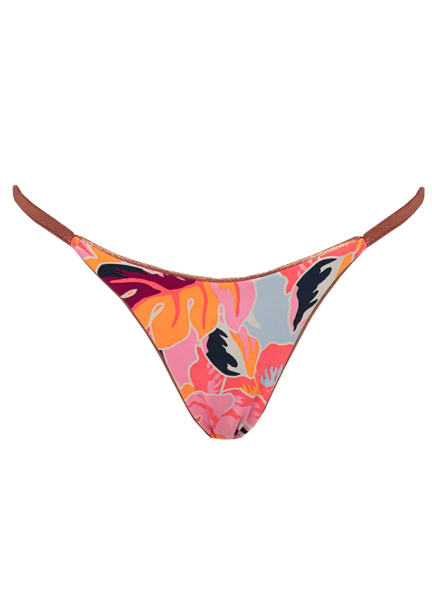 Maaji Rust Copper Micro Midi Regular Rise Single Strap Bikini Bottom Maaji