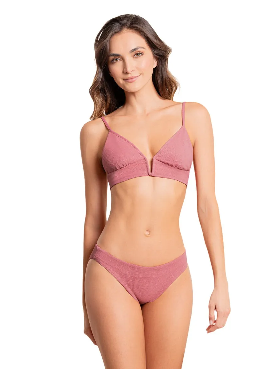 Maaji Salmonberry Parade Long Line Triangle Bikini Top Maaji