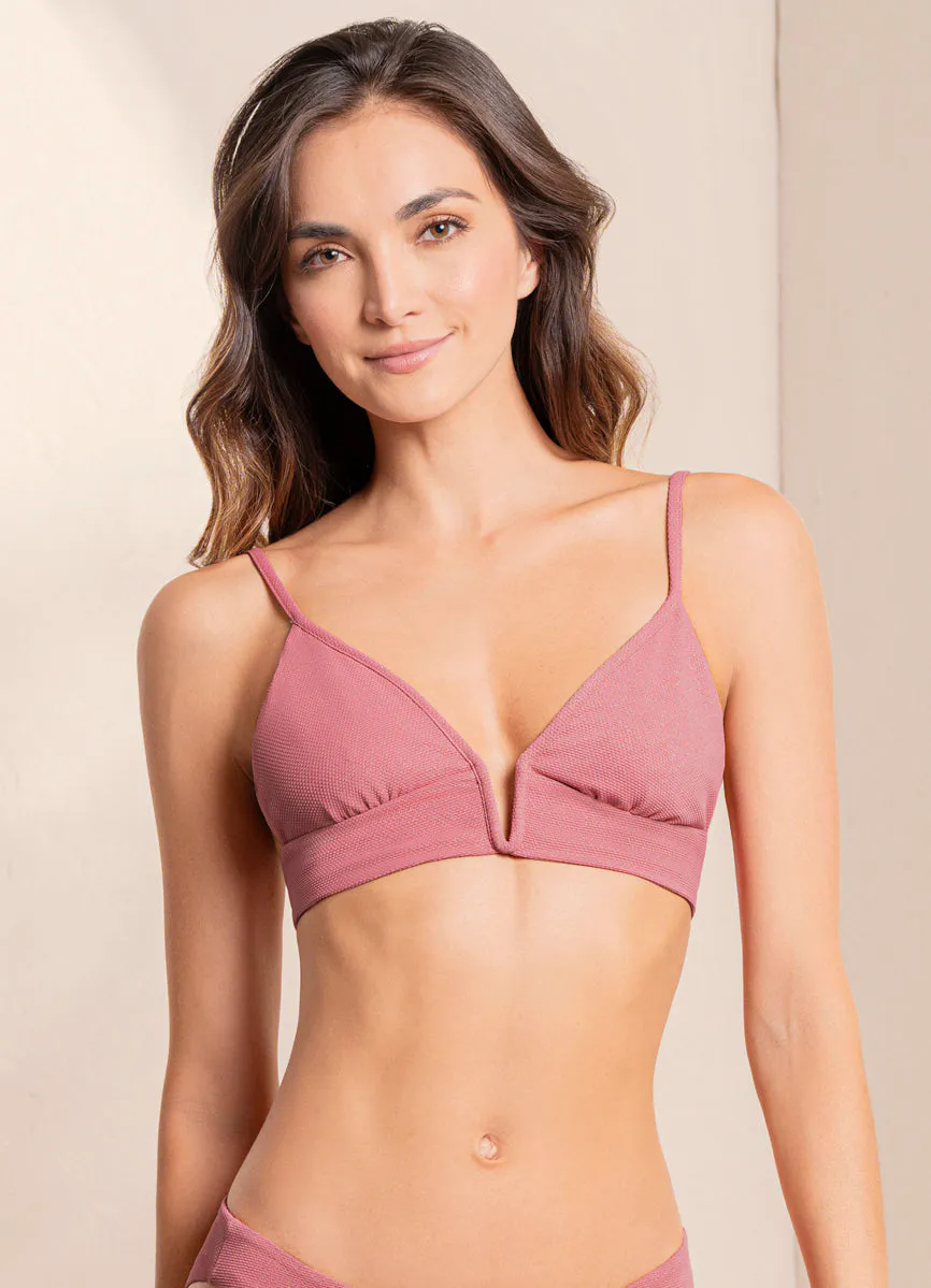Maaji Salmonberry Parade Long Line Triangle Bikini Top Maaji