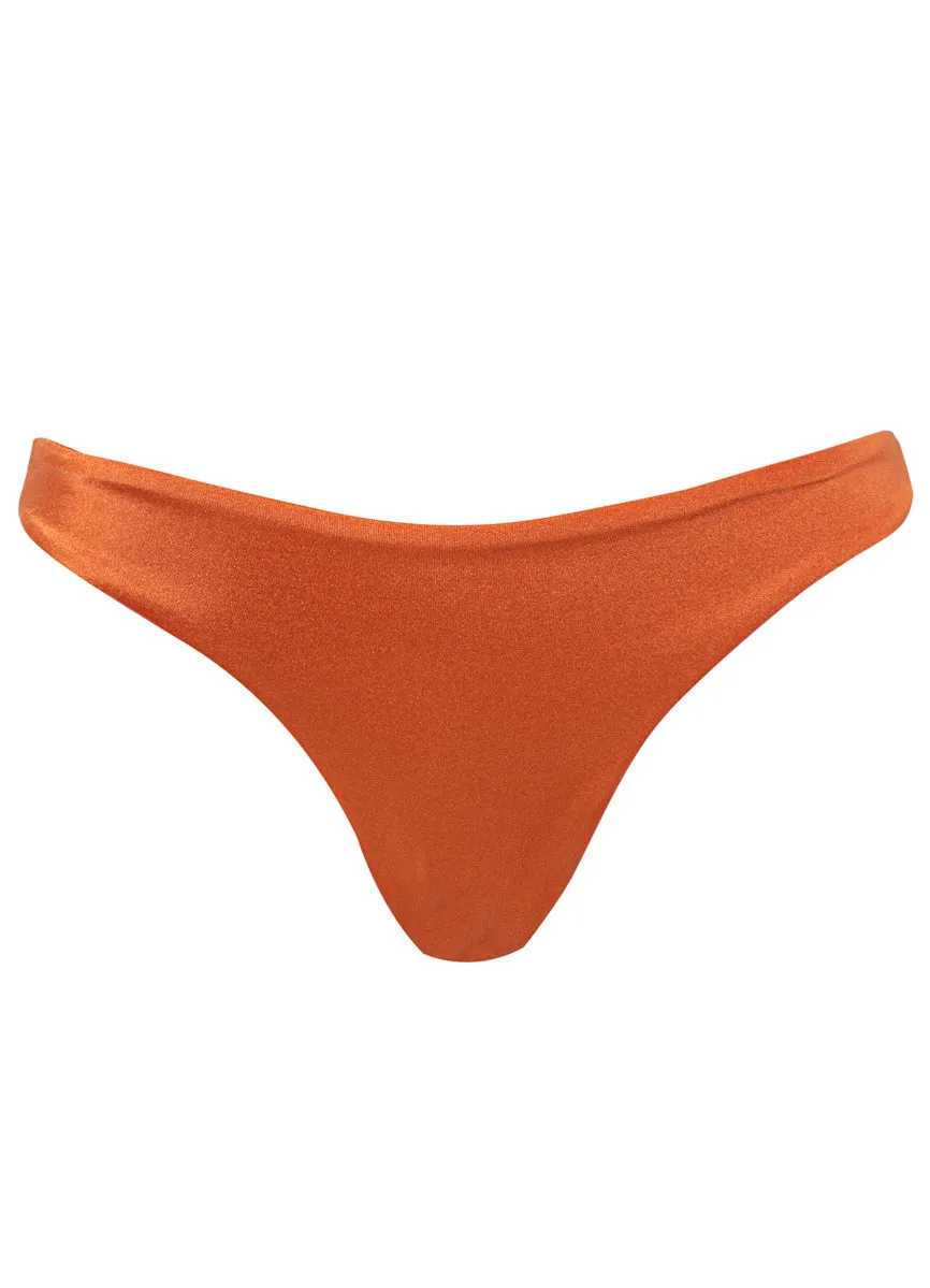 Maaji Satin Umber Sublimity Regular Rise Classic Bikini Bottom Maaji