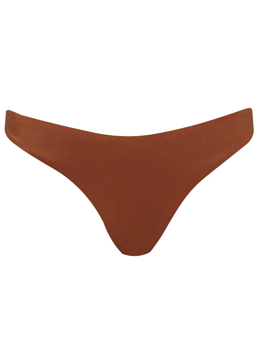 Maaji Satin Umber Sublimity Regular Rise Classic Bikini Bottom Maaji