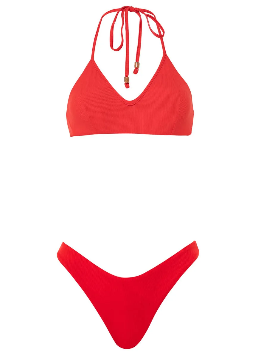 Maaji Scarlet Red Splendour High Leg Bikini Bottom Maaji