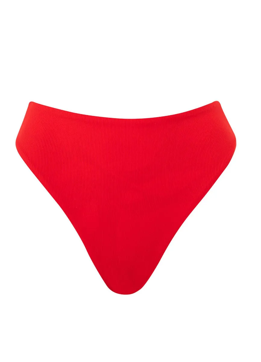 Maaji Scarlet Red Sully High Rise/High Leg Bikini Bottom Maaji