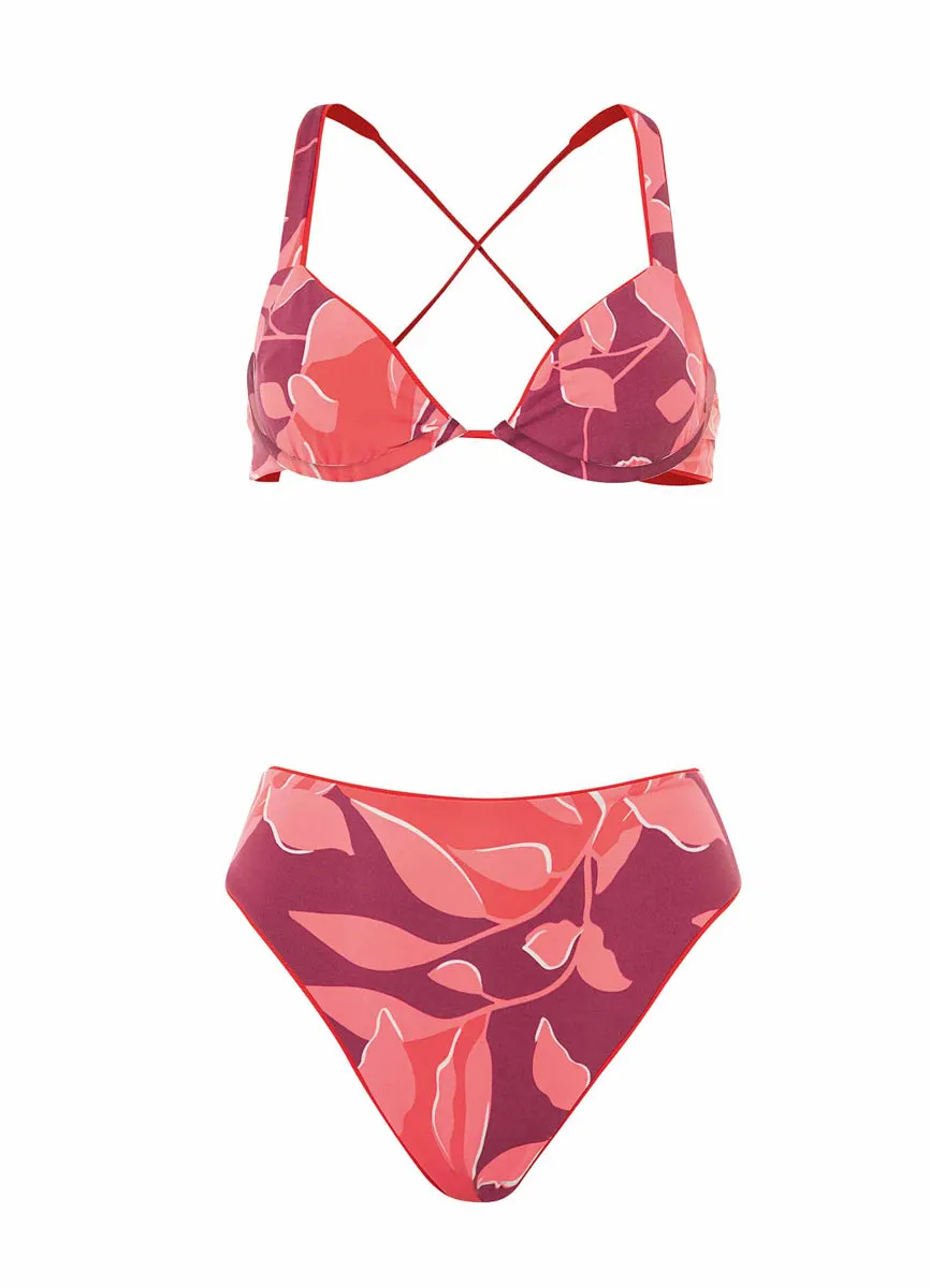 Maaji Scarlet Red Sully High Rise/High Leg Bikini Bottom Maaji