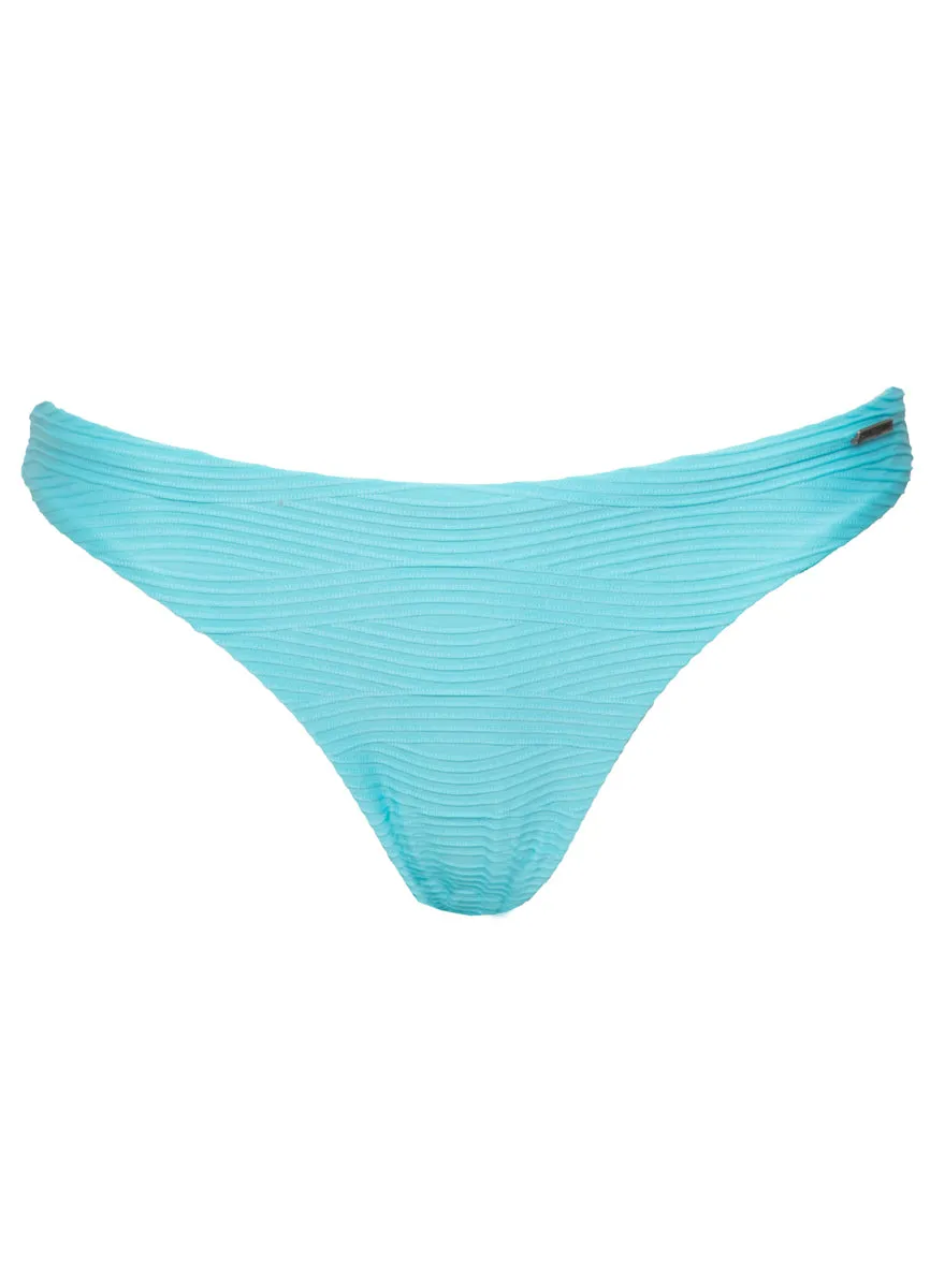 Maaji Sea Blue Iconic Regular Rise Thin Side Bikini Bottom Maaji