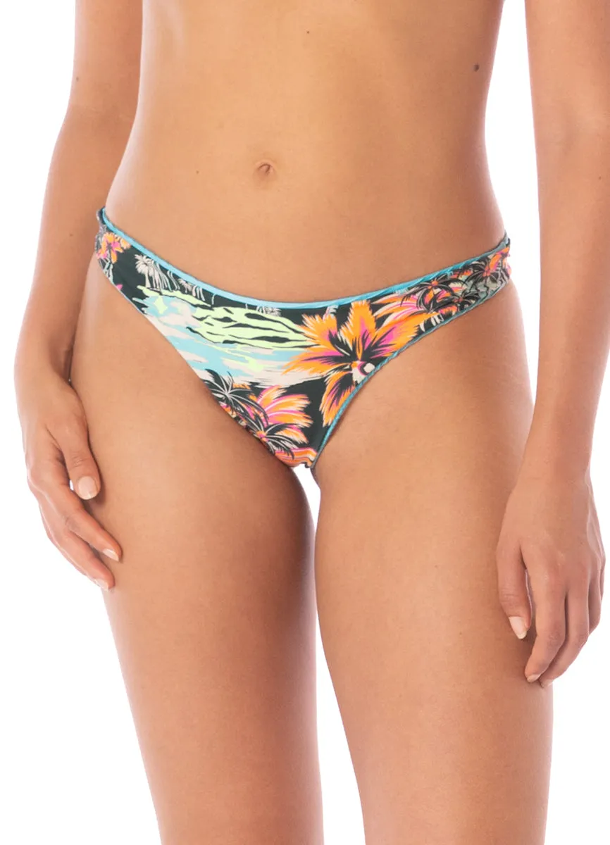 Maaji Sea Blue Iconic Regular Rise Thin Side Bikini Bottom Maaji