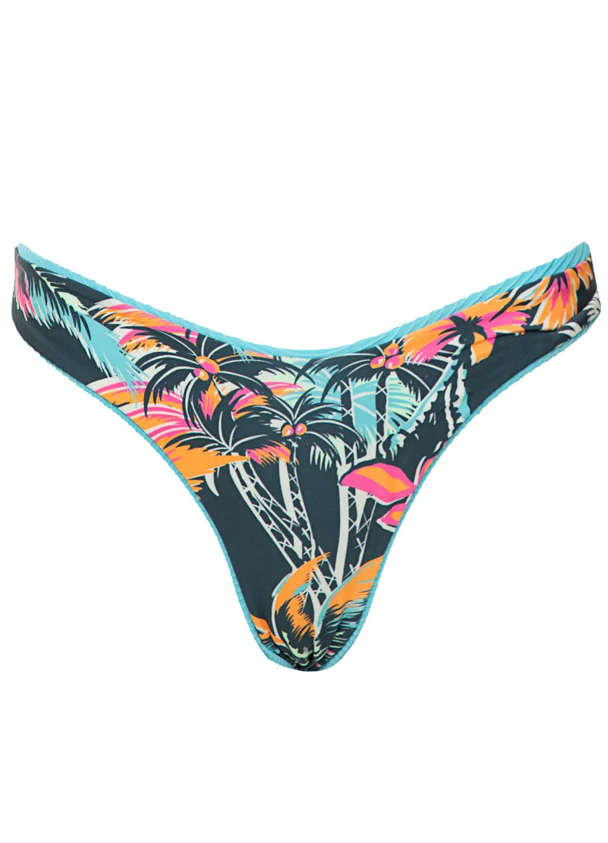 Maaji Sea Blue Splendour Regular Rise Thin Side Bikini Bottom Maaji
