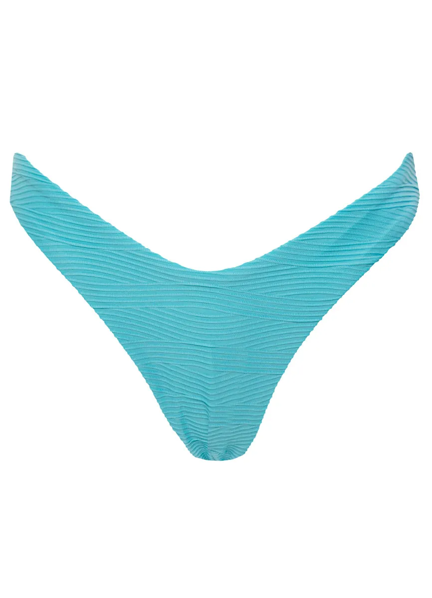Maaji Sea Blue Splendour Regular Rise Thin Side Bikini Bottom Maaji