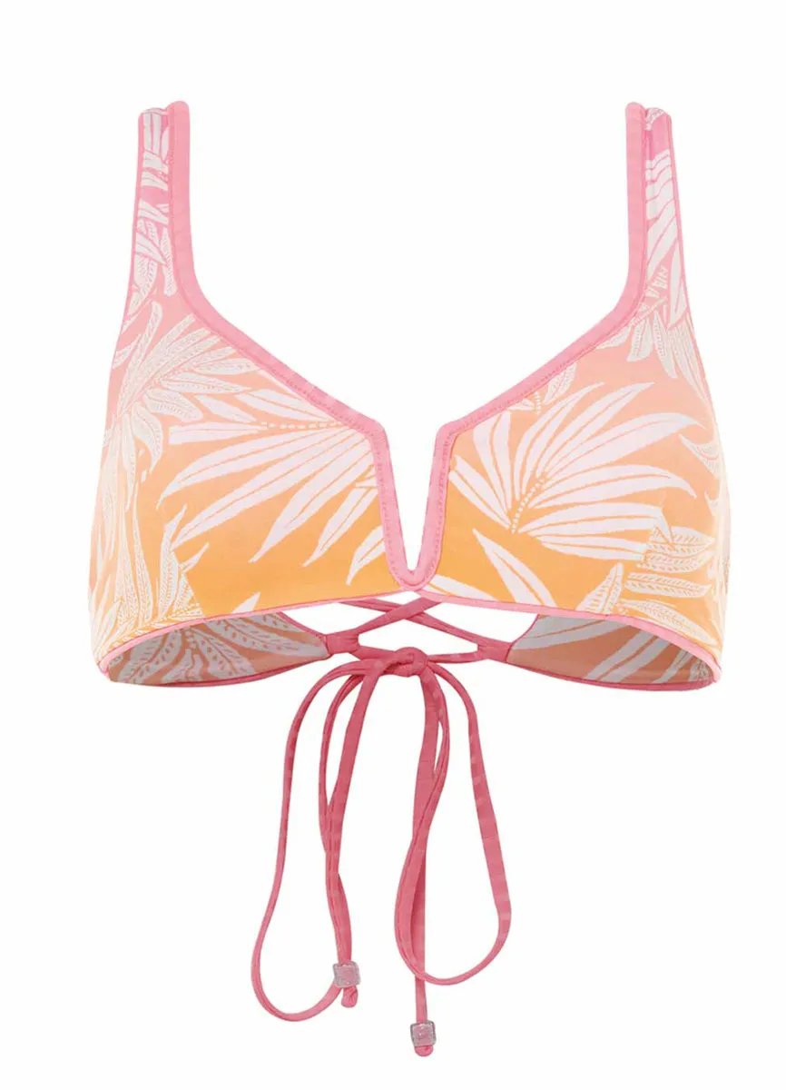Maaji Sea Pink Victoria V Wire Bralette Bikini Top Maaji