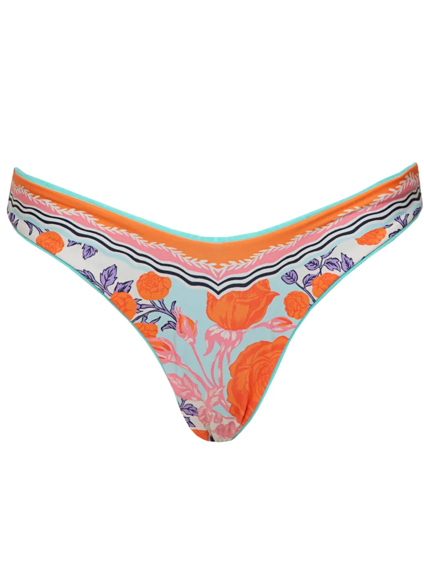 Maaji Sea Turquoise Splendour Regular Rise Thin Side Bikini Bottom Maaji