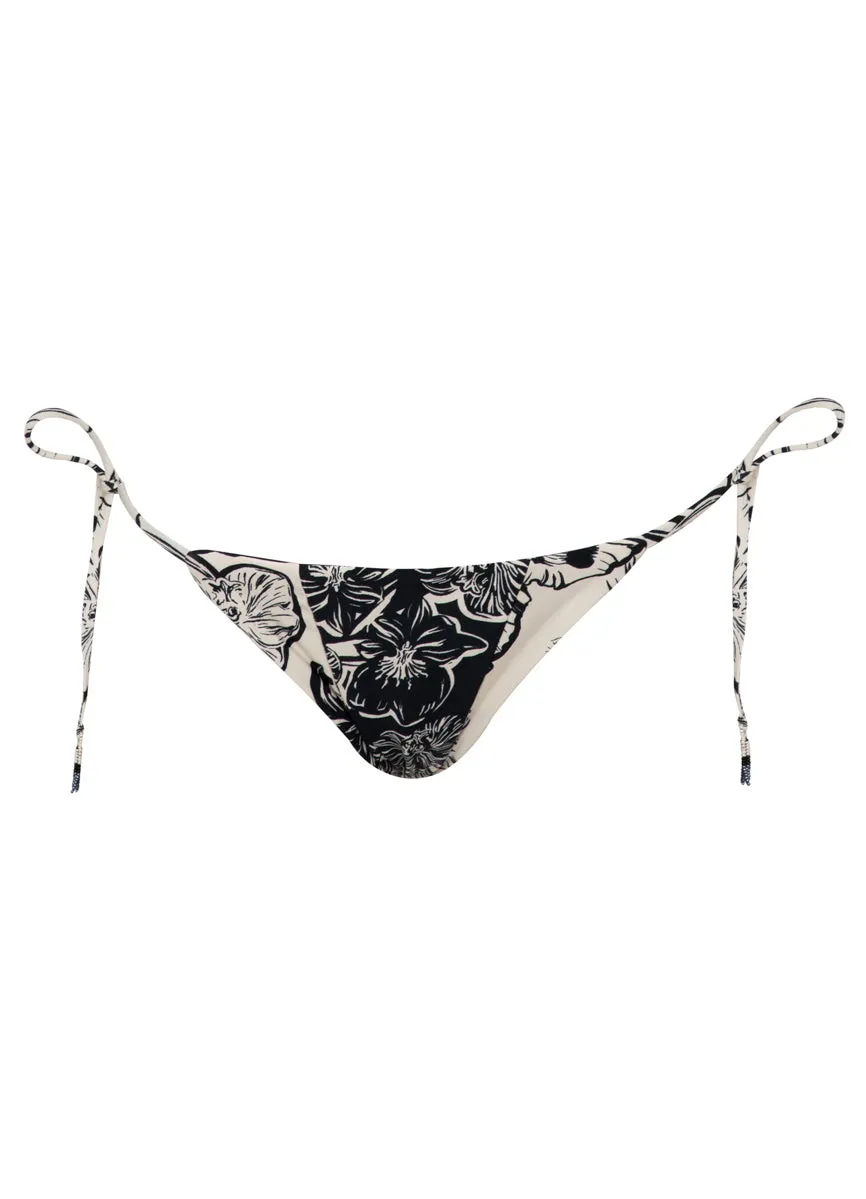 Maaji Sepia Fiori Sunning Low Rise Tie Side Bikini Bottom Maaji