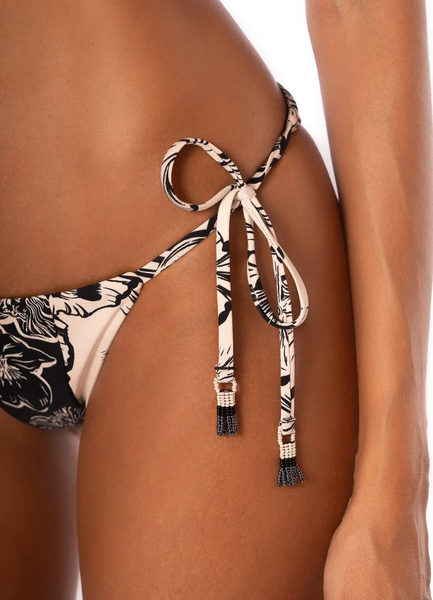 Maaji Sepia Fiori Sunning Low Rise Tie Side Bikini Bottom Maaji