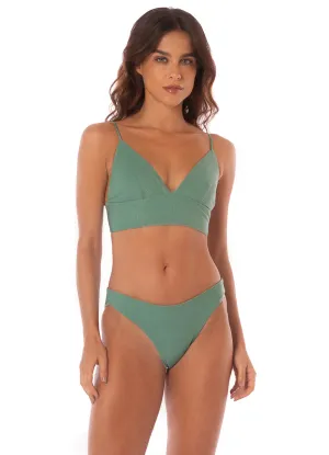 Maaji Shamrock Green Mirage Triangle Long Line Bikini Top Maaji