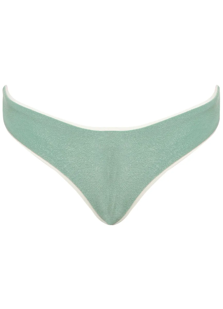 Maaji Shamrock Green Splendour Regular Rise Thin Side Bikini Bottom Maaji