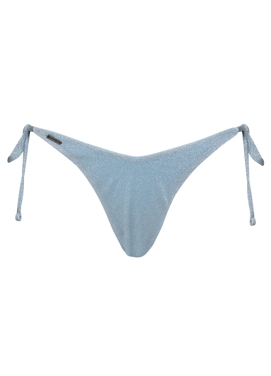 Maaji Silver Blue Splenium Regular Rise Tie Side Bikini Bottom Maaji