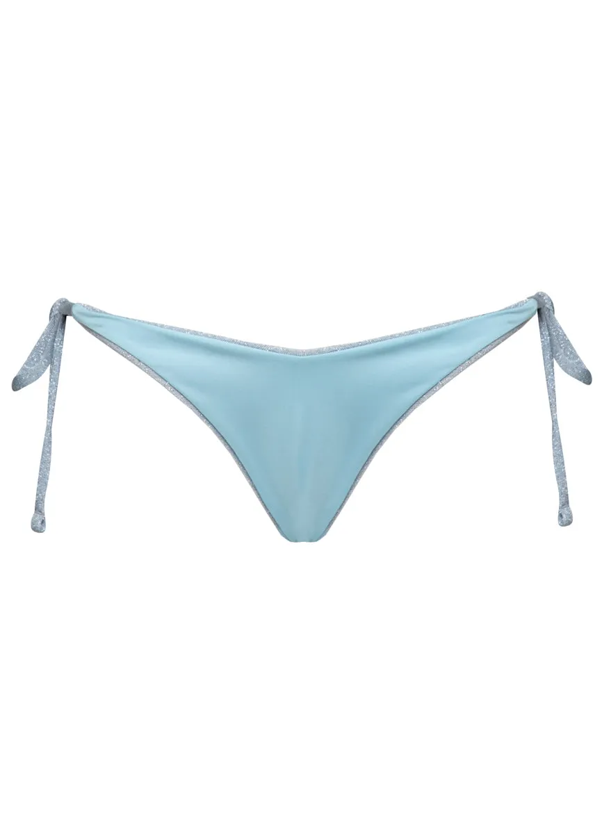 Maaji Silver Blue Splenium Regular Rise Tie Side Bikini Bottom Maaji
