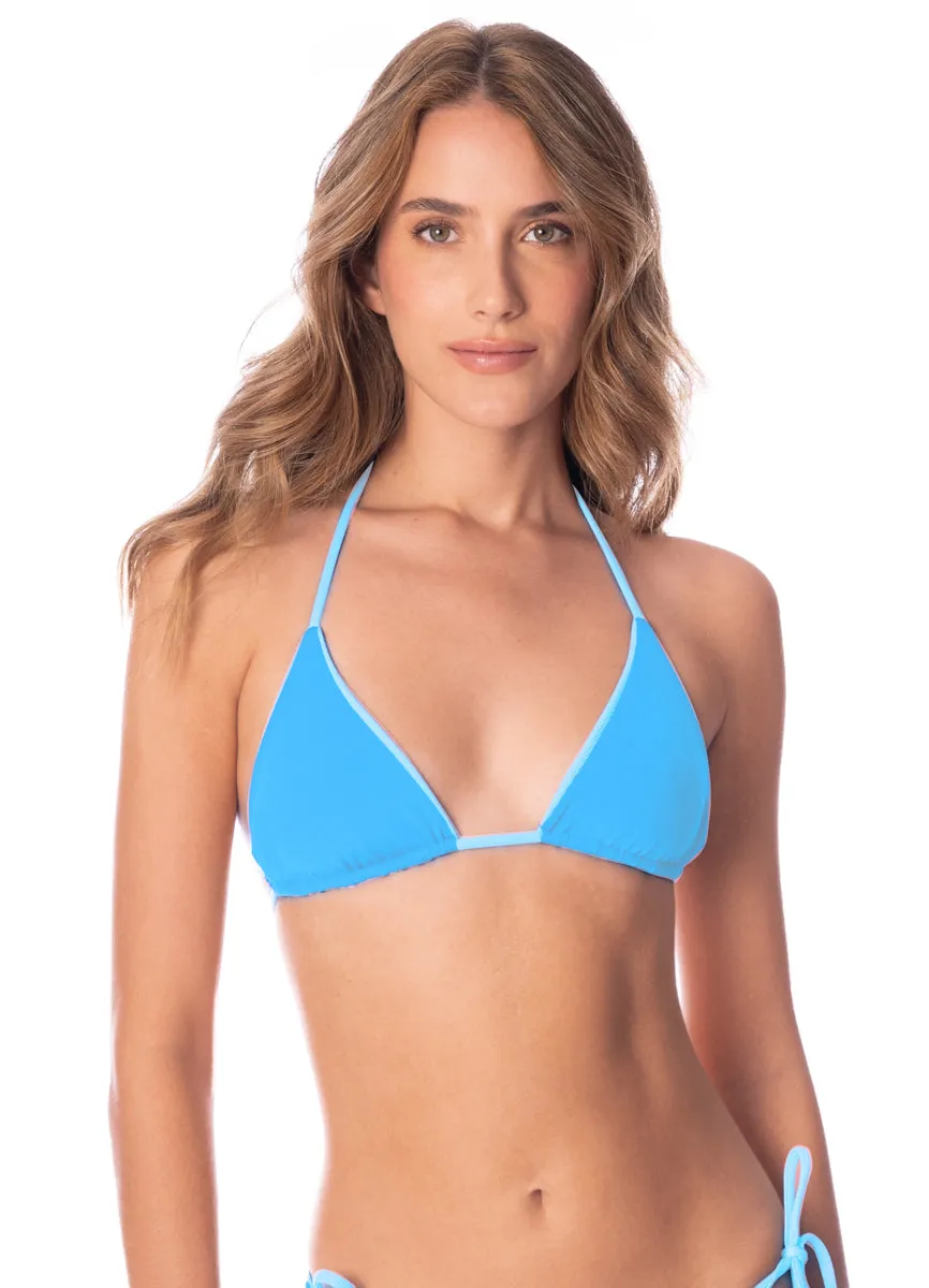 Maaji Stone Blue Balmy Sliding Triangle Bikini Top Maaji