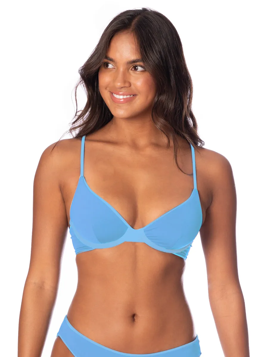 Maaji Stone Blue Dainty Unmolded Underwire Bikini Top Maaji
