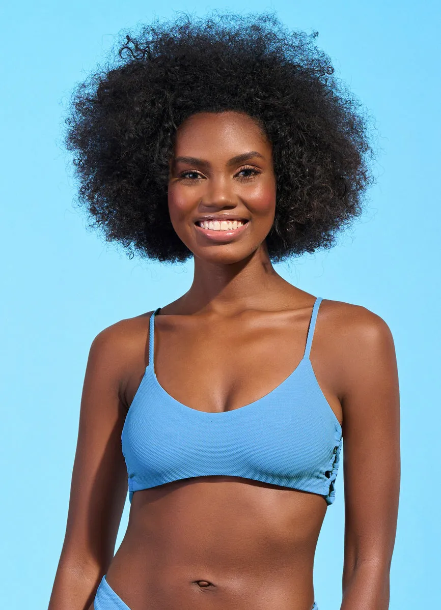 Maaji Stone Blue Gliter Sporty Bralette Bikini Top Maaji