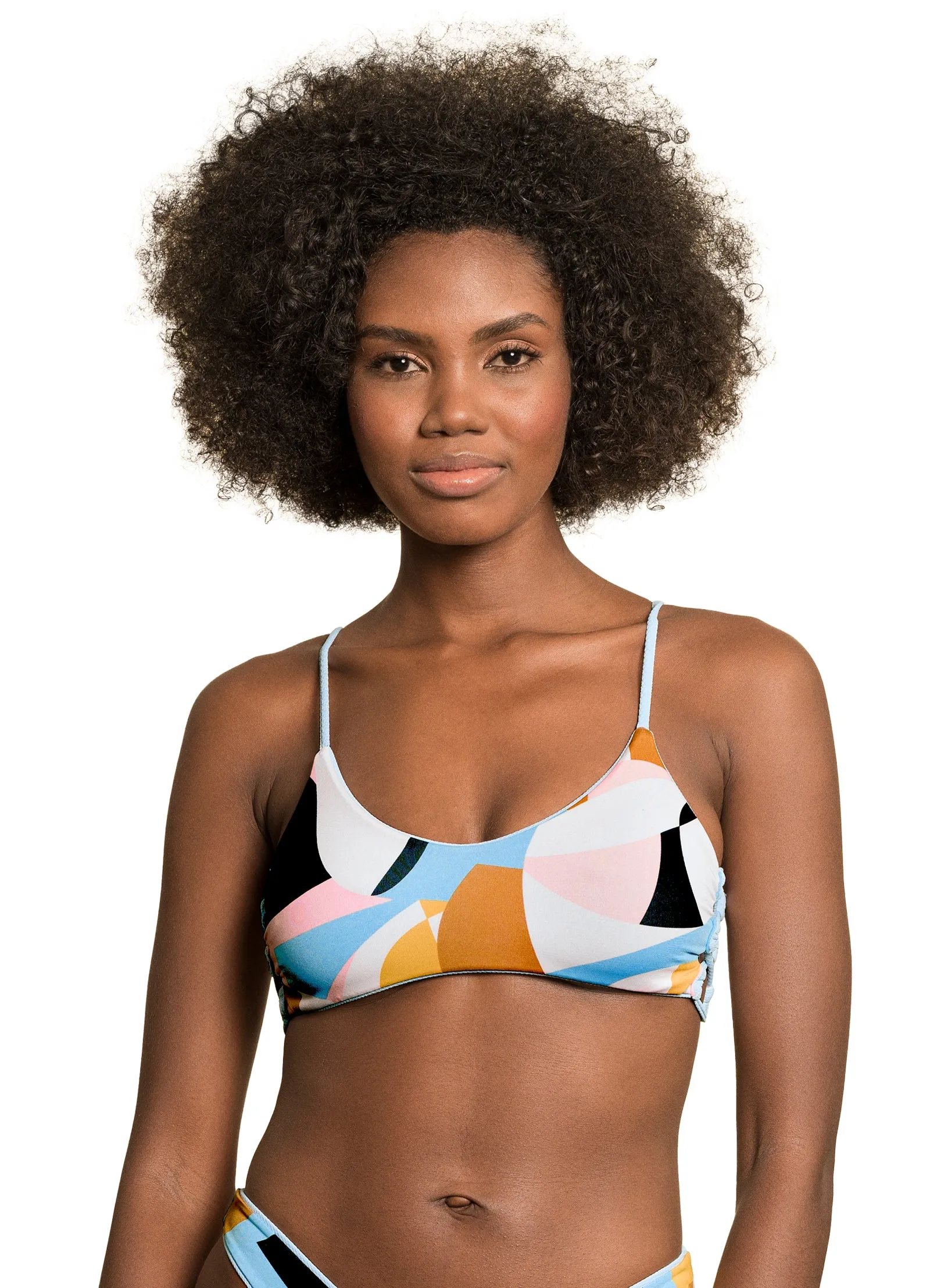 Maaji Stone Blue Gliter Sporty Bralette Bikini Top Maaji