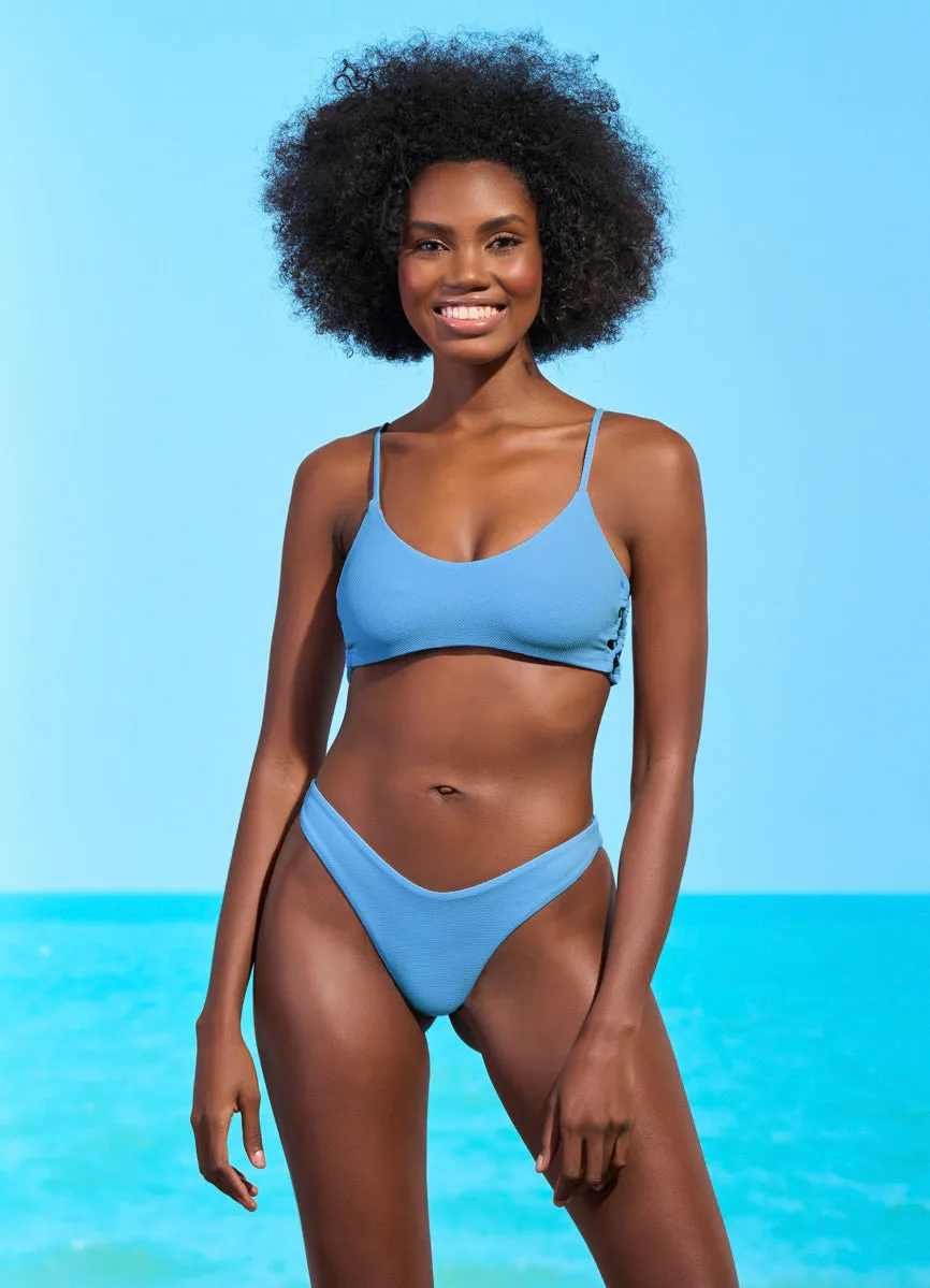Maaji Stone Blue Splendour High Leg Bikini Bottom Maaji